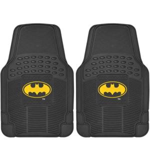 imageBDK Superman Superhero Car Floor Mats Officially Licensed Warner Bros DC Comics All Weather Interior Auto Protection Heavy Duty Rubber Liners for Car Truck Van SUVClassic Batman