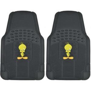 imageBDK Superman Superhero Car Floor Mats Officially Licensed Warner Bros DC Comics All Weather Interior Auto Protection Heavy Duty Rubber Liners for Car Truck Van SUVTweety Bird