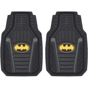 imageBDK Superman Superhero Car Floor Mats Officially Licensed Warner Bros DC Comics All Weather Interior Auto Protection Heavy Duty Rubber Liners for Car Truck Van SUVArmored Batman