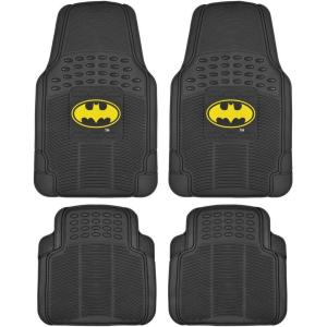 imageBDK Warner Bros Batman Rubber Floor Mats Car Accessories  Universal Fit NoSlip Grip All Weather Heavy Duty  4 pc Trimmable Car Mats Set Front 27x18 Rear 1725x1325