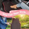 imageCarbella DiamondLuxe Car Floor Mats Stylish Faux Leather Car Mats with Diamond Stitched Detail and Matching Taping Universally Sized AllWeather Floor Mats for Cars Trucks SUV Full PurpleRed
