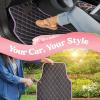 imageCarbella DiamondLuxe Car Floor Mats Stylish Faux Leather Car Mats with Diamond Stitched Detail and Matching Taping Universally Sized AllWeather Floor Mats for Cars Trucks SUV Full PurplePurple