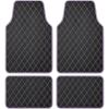 imageCarbella DiamondLuxe Car Floor Mats Stylish Faux Leather Car Mats with Diamond Stitched Detail and Matching Taping Universally Sized AllWeather Floor Mats for Cars Trucks SUV Full PurplePurple