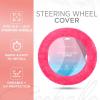 imageCarbella Twisted Fur Olive Green Soft Steering Wheel Cover Standard 15 Inch Size Fits Most Vehicles Fuzzy Fluffy Car Steering Cover with Soft Faux Fur Touch Car Accessories for WomenHot Pink