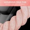 imageCarbella Twisted Fur Olive Green Soft Steering Wheel Cover Standard 15 Inch Size Fits Most Vehicles Fuzzy Fluffy Car Steering Cover with Soft Faux Fur Touch Car Accessories for WomenSoft Pink