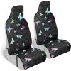 imageCarbella Coral Hawaiian Floral Car Seat Covers 2 Pack Flower Print Gradient Seat Covers for Cars Trucks SUV Car Accessories for WomenBlack Leopard  Butterflies