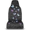 imageCarbella Coral Hawaiian Floral Car Seat Covers 2 Pack Flower Print Gradient Seat Covers for Cars Trucks SUV Car Accessories for WomenBlack Leopard  Butterflies