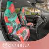 image:imageCarbella Black Leopard amp Butterfly Car Seat Covers 2 Pack Animal Print Front Seat Covers for Cars with Matching Steering Wheel Cover Cute Automotive Interior Covers for Trucks Van SUVHawaiian Floral