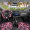 image:imageCarbella Black Leopard amp Butterfly Car Seat Covers 2 Pack Animal Print Front Seat Covers for Cars with Matching Steering Wheel Cover Cute Automotive Interior Covers for Trucks Van SUVRed TieDye