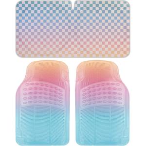 image:imageCarbella Auto Sun Shade and 2PC Car Floor Mats Sunset Translucent Rainbow All Weather Heavy Duty Trim to Fit Most Cars Vans Trucks amp SUVs