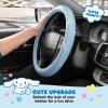 image:imageHello Kitty and Friends Steering Wheel Cover Universal Fit Cute Accessories for Women Stylish Decor Gift Hello Accessories  Fits Standard Wheels 14515Cinnamoroll Blue