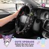 image:imageHello Kitty and Friends Steering Wheel Cover Universal Fit Cute Accessories for Women Stylish Decor Gift Hello Accessories  Fits Standard Wheels 14515Kuromi Black