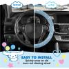 image:imageHello Kitty and Friends Steering Wheel Cover Universal Fit Cute Accessories for Women Stylish Decor Gift Hello Accessories  Fits Standard Wheels 14515Cinnamoroll Blue