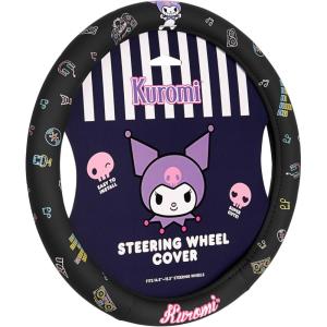 image:imageHello Kitty and Friends Steering Wheel Cover Universal Fit Cute Accessories for Women Stylish Decor Gift Hello Accessories  Fits Standard Wheels 14515Kuromi Black