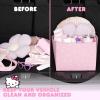 image:imageSanrio Kuromi Car Trunk Organizer Steering Wheel Cover Air Freshener amp Refill  Cute Collapsible HeavyDuty Storage amp Car Accessories for Groceries Tools Travel  125L x 125W x 9HOrganizer Hello Kitty