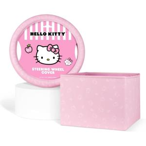 image:imageSanrio Kuromi Car Trunk Organizer Steering Wheel Cover Air Freshener amp Refill  Cute Collapsible HeavyDuty Storage amp Car Accessories for Groceries Tools Travel  125L x 125W x 9HSet Hello Kitty