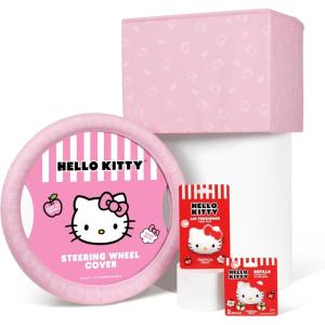 image:imageSanrio Kuromi Car Trunk Organizer Steering Wheel Cover Air Freshener amp Refill  Cute Collapsible HeavyDuty Storage amp Car Accessories for Groceries Tools Travel  125L x 125W x 9HPack Hello Kitty